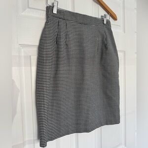 Vintage Carole Wren Classic Houndstooth Black & White Skirt
